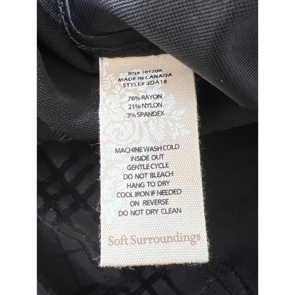 Soft Surroundings Slim Ankle Pant Size XS Plaid Flat Front Black Gray Career NEW - Picture 5 of 6